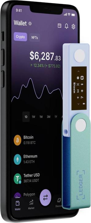Actual product image Ledger Nano X Crypto Hardware Wallet Pastel Green (Bitcoin, Ethereum Classic, Cardano)