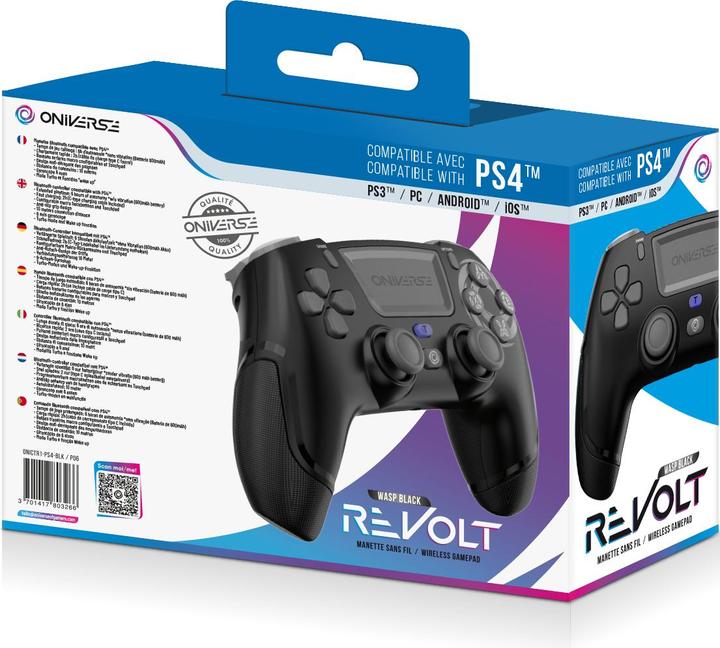 Immagine prodotto Oniverse Controller Bluetooth PS4 Wireless Revolt Wasp - Nero (PS4, Android, iOS, PS3, PC)
