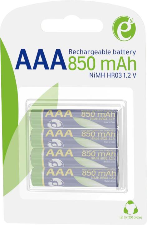 Actual product image Energenie Rechargeable AAA instant batteries (ready-to-use), 850mAh, 4pcs blister pack (4 pcs., AAA, 850 mAh)