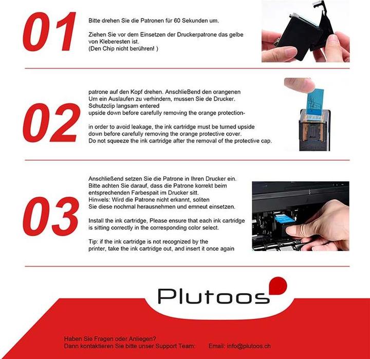 Actual product image Plutoos HP 300 XL HP 300 XL cartridges XXL compatible, set of 2 BK+CL (FC, CL)