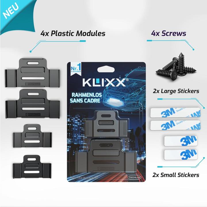 Image du produit Support de plaque d'immatriculation interchangeable (Avant + arrière, Format long)