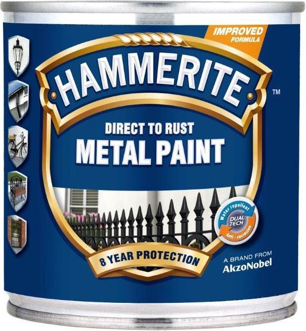 Hammerite Paint Green Satin 250ml (GREEN SATIN, 250 ml)