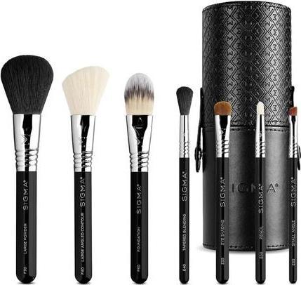 Actual product image Sigma Beauty Travel Makeup Brush Set with Premium Fibers and Durable Handles for Face and Eyes - Essential Travel