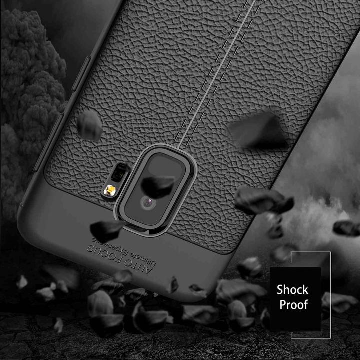 Actual product image Cadorabo TPU Cover Faux Leather Structure (Samsung Galaxy S9+)
