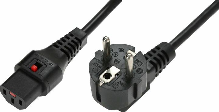 Produktbild Iec Lock Netzanschlusskabel Schutzkontaktstecker abgewinkelt an Kaltgerätebuchse 10 (3 m)