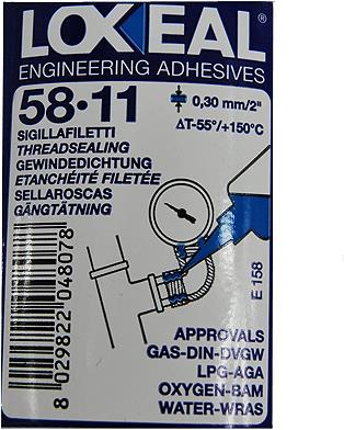 Actual product image Loxeal Pipe thread seal DVGW-approved for water 50ml (Yellow, 50 ml)