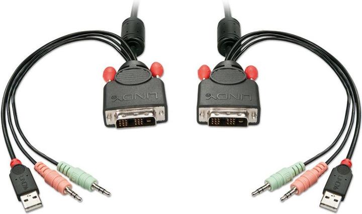 Produktbild Lindy DVI KVM Switch 2 Port USB 2.0 Audio Compact USB 2.0 Audio/Mikrofon