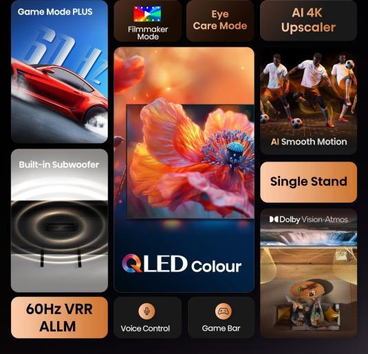 Actual product image Hisense TV 55A7Q (55", QLED, UHD, 2025)