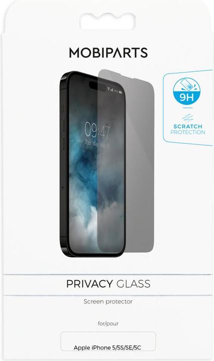 Productafbeelding Mobiparts Privacy Glass Apple iPhone 5/5S/SE/5C (1 Stuk, Apple iPhone 5s, Apple iPhone SE, Apple iPhone 5, Apple iPhone 5c)