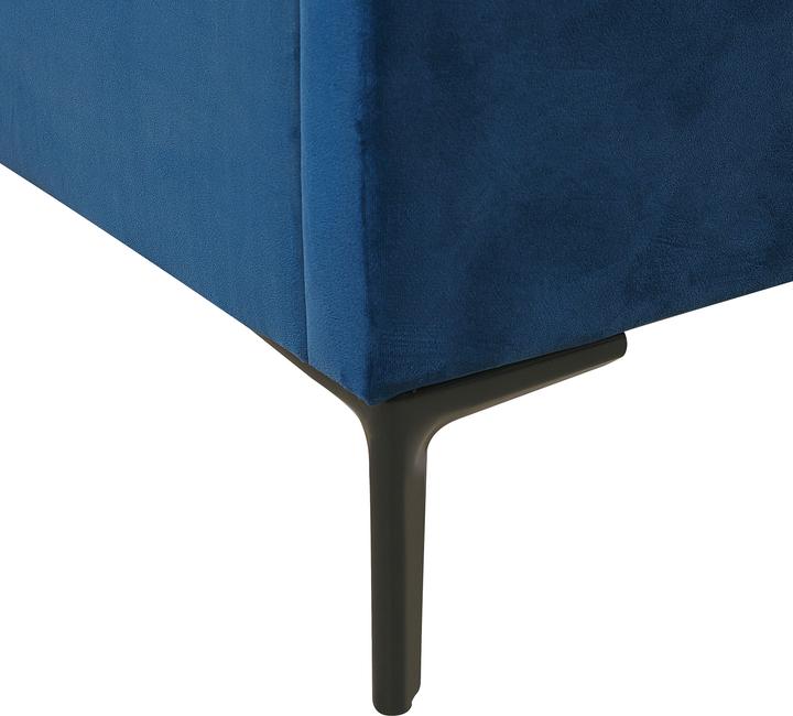 Produktbild Beliani Polsterbett Samtstoff blau mit Bettkasten hochklappbar 160 x 200 cm SEZANNE (160 x 200 cm)