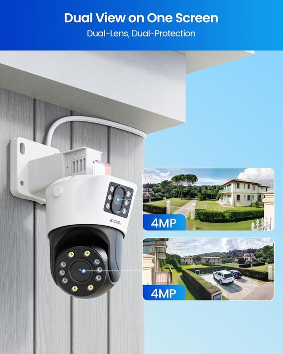 Produktbild Zosi Dual-Lens PoE Überwachungskamera-Set mit AI Erkennung