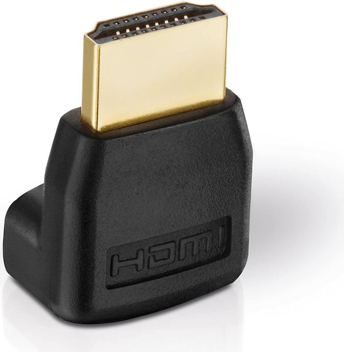 Produktbild Helos Adapter, HDMI St./HDMI Bu. gewinkelt 270°, FULL HD, BASIC, schwarz HDMI/HDMI 1080p Adapter mit vergo (HDMI, 5.40 cm)