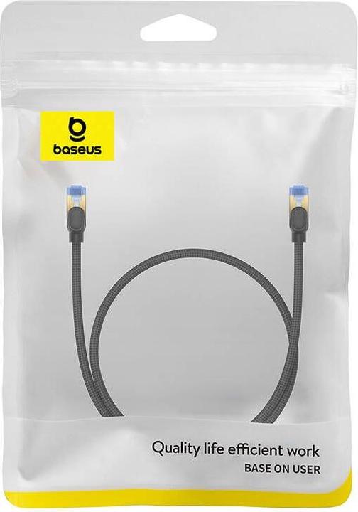 Produktbild Baseus Braided network cable cat.7 Ethernet RJ45, 10Gbps, 0,5m (black) (CAT7, 0.50 m)