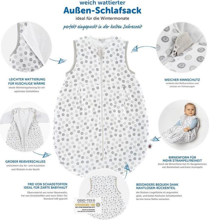 Produktbild Coconette Schlafsäcke 2-tlg. Schlafsack-Set - Circle Weiss Grau - (Winter)
