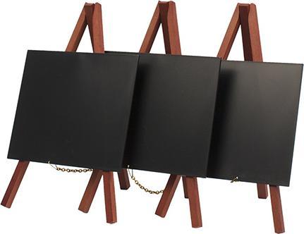 Produktbild Securit Tisch-Kreidetafel MINI mit Staffelei, mahagoni (240 x 150 cm)
