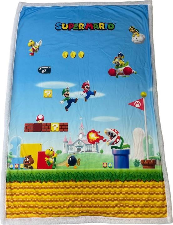 Image du produit Homadict Plaid Sherpa 100x150 cm Super Mario Platform Game