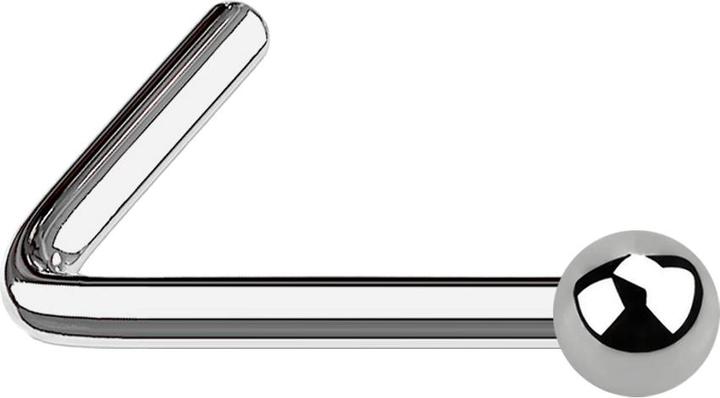 Star Piercing Nasenstecker gewinkelt silber mit Kugel (Titan G23, ohne Messing)