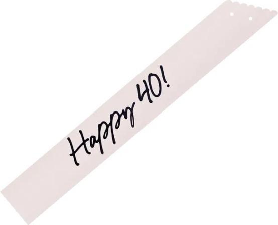 Actual product image Partydeco Schärpe „Happy 40“ – Creme & schwarz