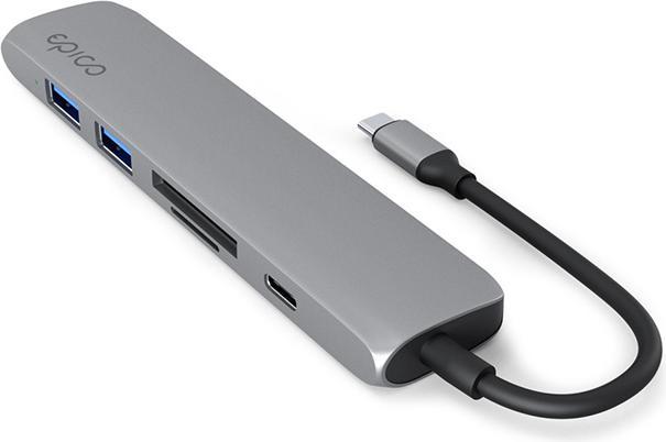 Actual product image Epico 6in1 Aluminium Hub 8K with USB-C connector - space grey (6 Ports)