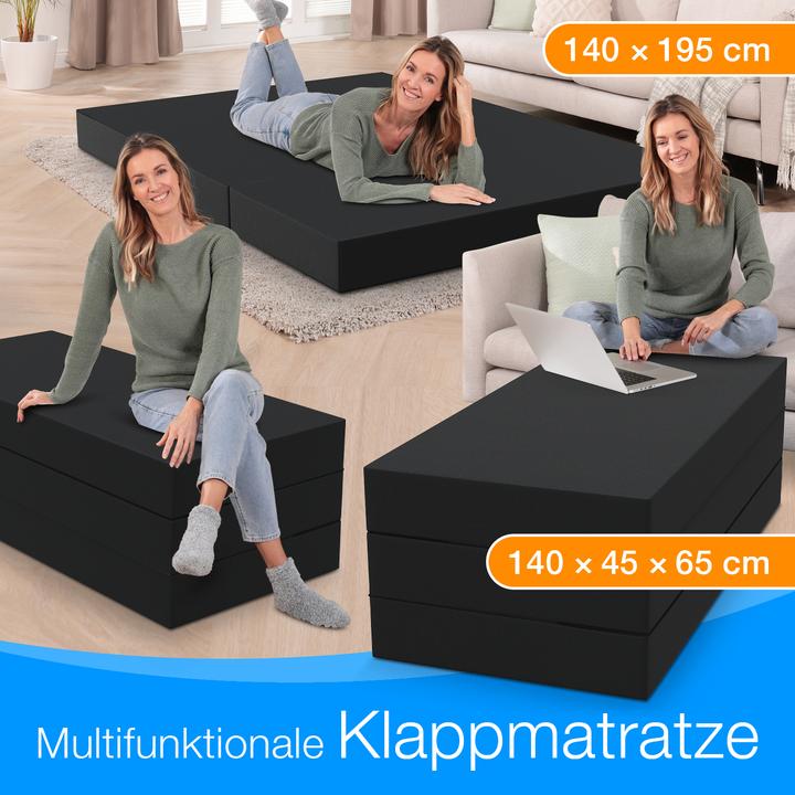 Actual product image Bestschlaf Klappmatratze, 3-teilige Faltmatratze, Reisebett, Gästematratze (140 x 195 cm, Foam core)