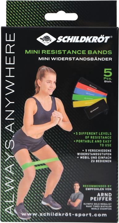 Produktbild Schildkröt Mini Resistance Band 5er Set (0.30 m, Extra Leicht, Leicht, Mittel, Stark, Extra Stark)