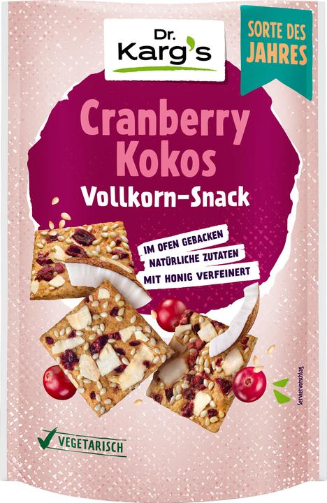 Produktbild Dr. Karg's Vollkorn Snack Cranberry Kokos (123 g)