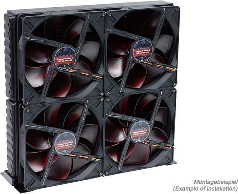Actual product image Phobya Nova Fan Shroud 4x180mm Black, (365 x 360 x 2mm)