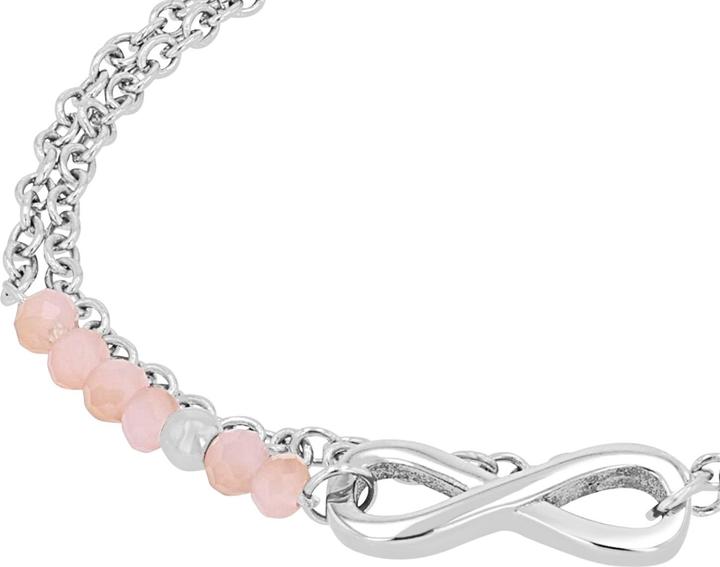S.Oliver Armschmuck für Mädchen, Edelstahl, Glas | Infinity (16 cm, Edelstahl)