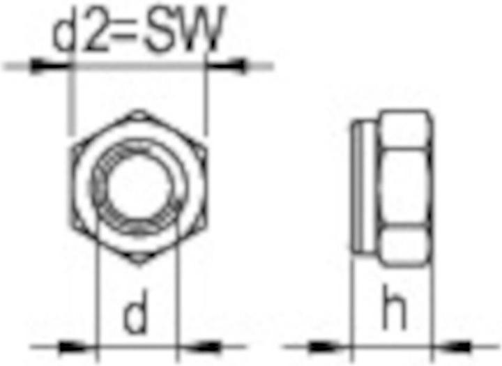 Produktbild Reisser Sicherungsmutter, DIN 985, M 6, Stahl, verzinkt, blau passiviert, verpackt a 100 (M6)