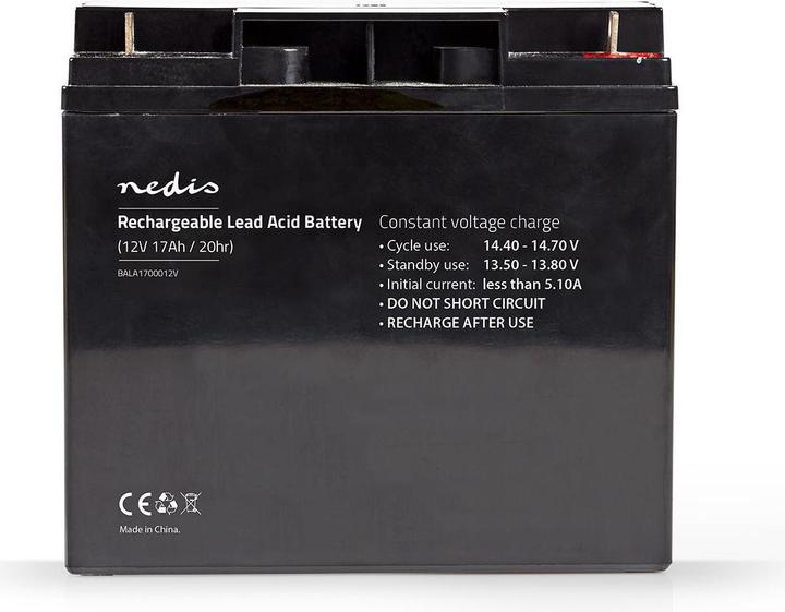 Image du produit Nedis Batterie plomb-acide rechargeable| Acide de plomb| Rechargeable| 12 V| 17000 - (1 pcs, Spécifique à l'appareil, 17000 mAh)