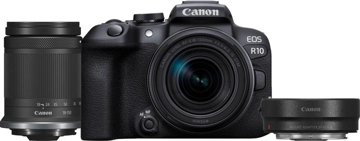 Canon Kit EOS R10 avec adaptateur EF-EOS R - EU (18 - 150 mm, 24.20 Mpx, APS-C / DX)