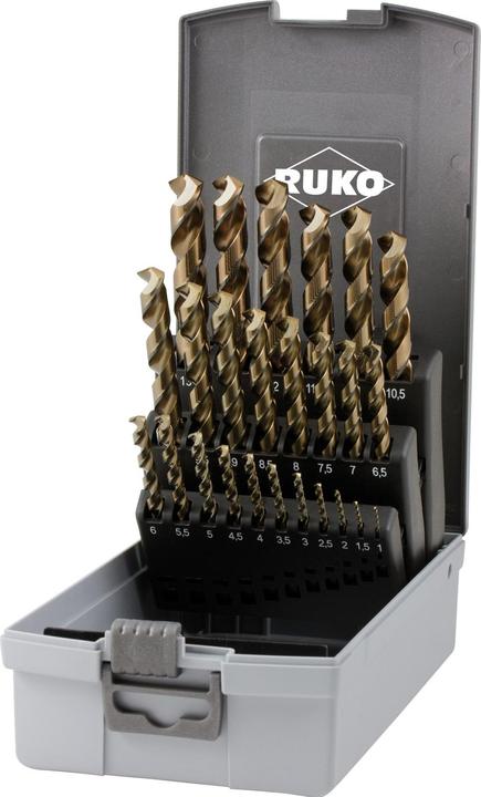 Actual product image Ruko Metal twist drill set HSSE Co 5 25 pieces DIN 338 3 surface shank 1 (1-13mm)