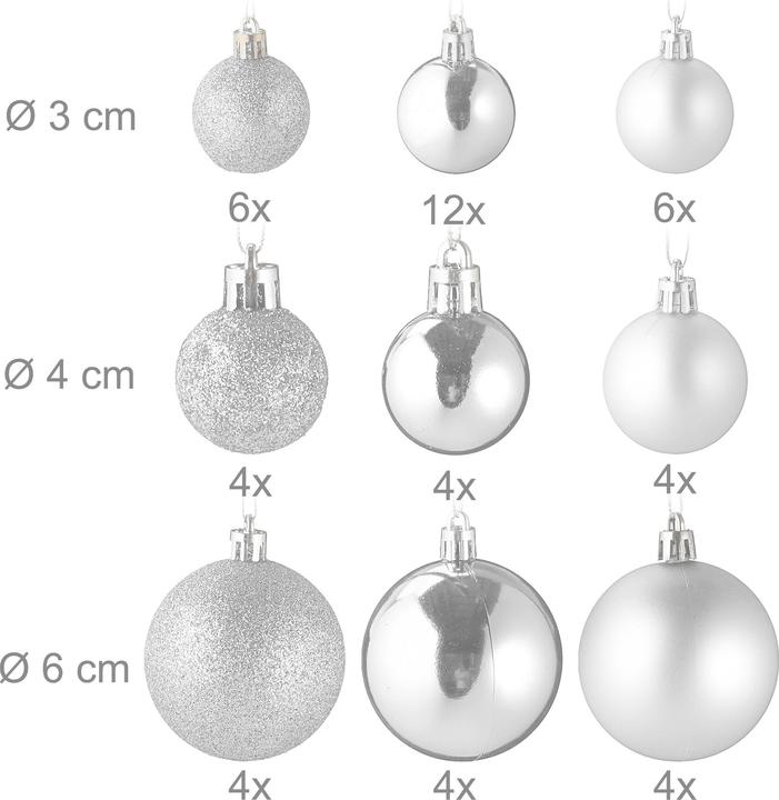 Produktbild Relaxdays 100-tlg. Weihnachtskugeln-Set (100 -teilig)