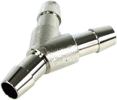 Aquatuning 10mm (3/8' Y Schlauchverbinder Messing vernickelt