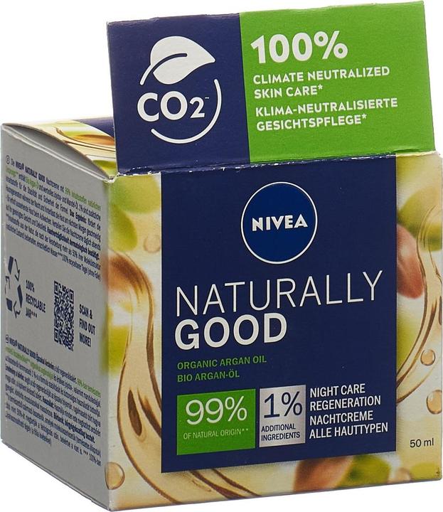 Immagine prodotto NIVEA Crema Notte Naturalmente Buona all'Olio di Argan Biologico (50 ml, Crema notte)