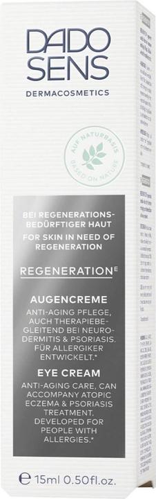 Valeurs nutritives et ingrédients Dado Sens REGENERATION E Crème contour des yeux - Peau en manque de régénération (Crème, 15 ml, Journée, Nuit)