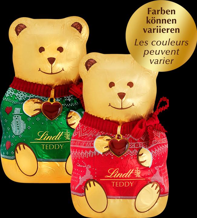 Image du produit Lindt Teddy Lait Pull Edition Vert & Rouge Noël (104 g)