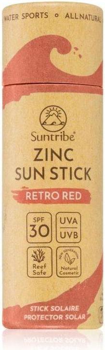 Suntribe Bio-Sonnenstift Retro Red (Sonnencreme Gesicht, Sonnenstick, SPF 50, 1 g)