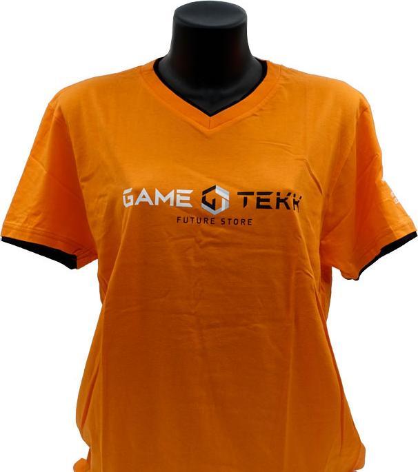 Altri T-Shirt Collo V Arancione Bordi Neri GameTekk Uomo S (S)