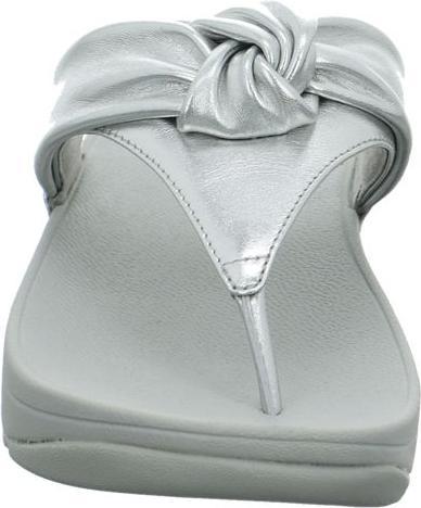 Actual product image Fitflop Lulu Padded Knot Metallic Leather Toe Post Sandal (39)