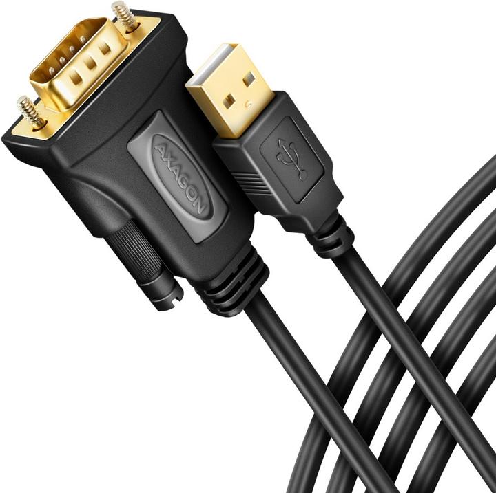 Actual product image Axagon ADS-1PQN, USB-A 2.0 - sÃ©riovÃ½ RS-232 DB9-M FTDI adaptÃ©r / cable (1.50 m)