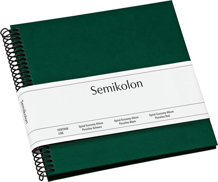 Semikolon Photo album 17 x 17 cm dark green, 20 black pages (9 x 13 cm, 10 x 15 cm)