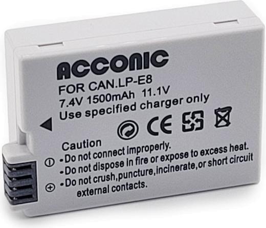 Immagine prodotto Acconic Batteria f. Canon EOS 550D 600D 650D 700D LPE8 LP-E8 LP-E8+ (Batteria della fotocamera)