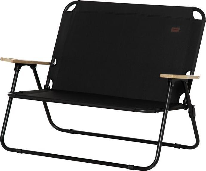 Swisshandel24 Campingstuhl 2-Sitzer klappbar tragbar Gartenstuhl Regiestuhl bis 160 kg Schwarz