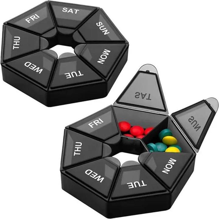 Actual product image Cbx Heptagon tablet box week - 7 days