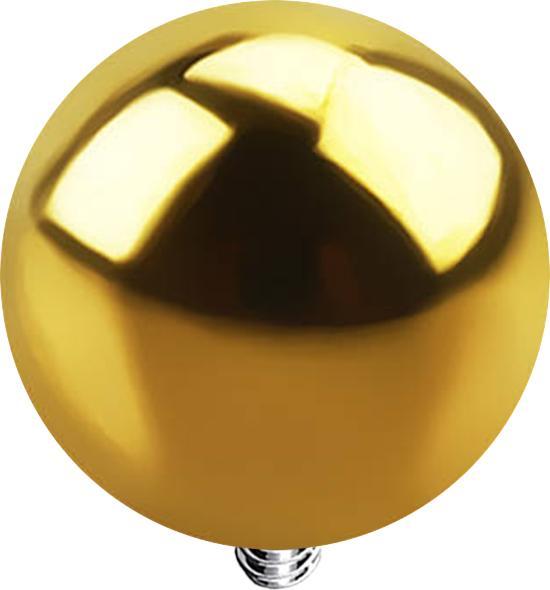 Star Piercing Dermal Anchor Kugel vergoldet (ohne Messing, Chirurgenstahl 316L)