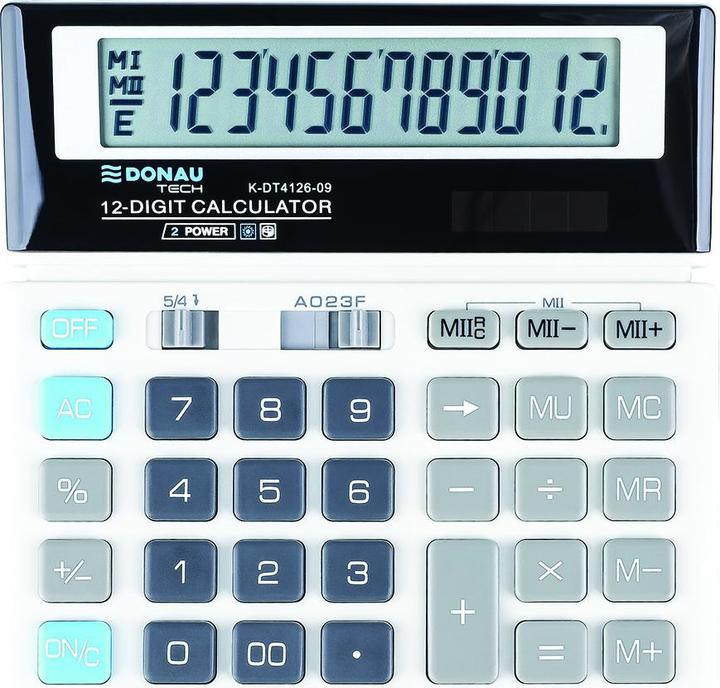 Produktbild Donau Rechner TECH Bürorechner, 12-stellig Anzeige, dimmbar. 156x152x28mm, weiss