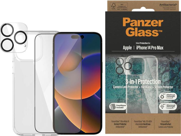 PanzerGlass 3 in 1 protection set (1 Piece, Apple iPhone 14 Pro Max)