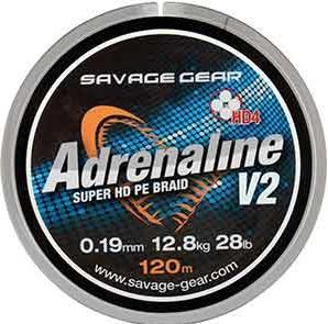 Savage Gear SG HD4 Adrenaline V2 120m 0.13mm 17lbs 7.8kg Grey (7.71 kg)