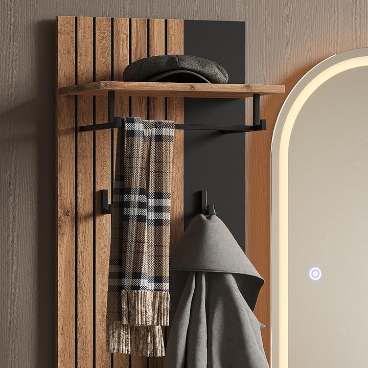 Actual product image Vichy Wall coat rack Amber, Oak Wotan, 43 x 110 cm